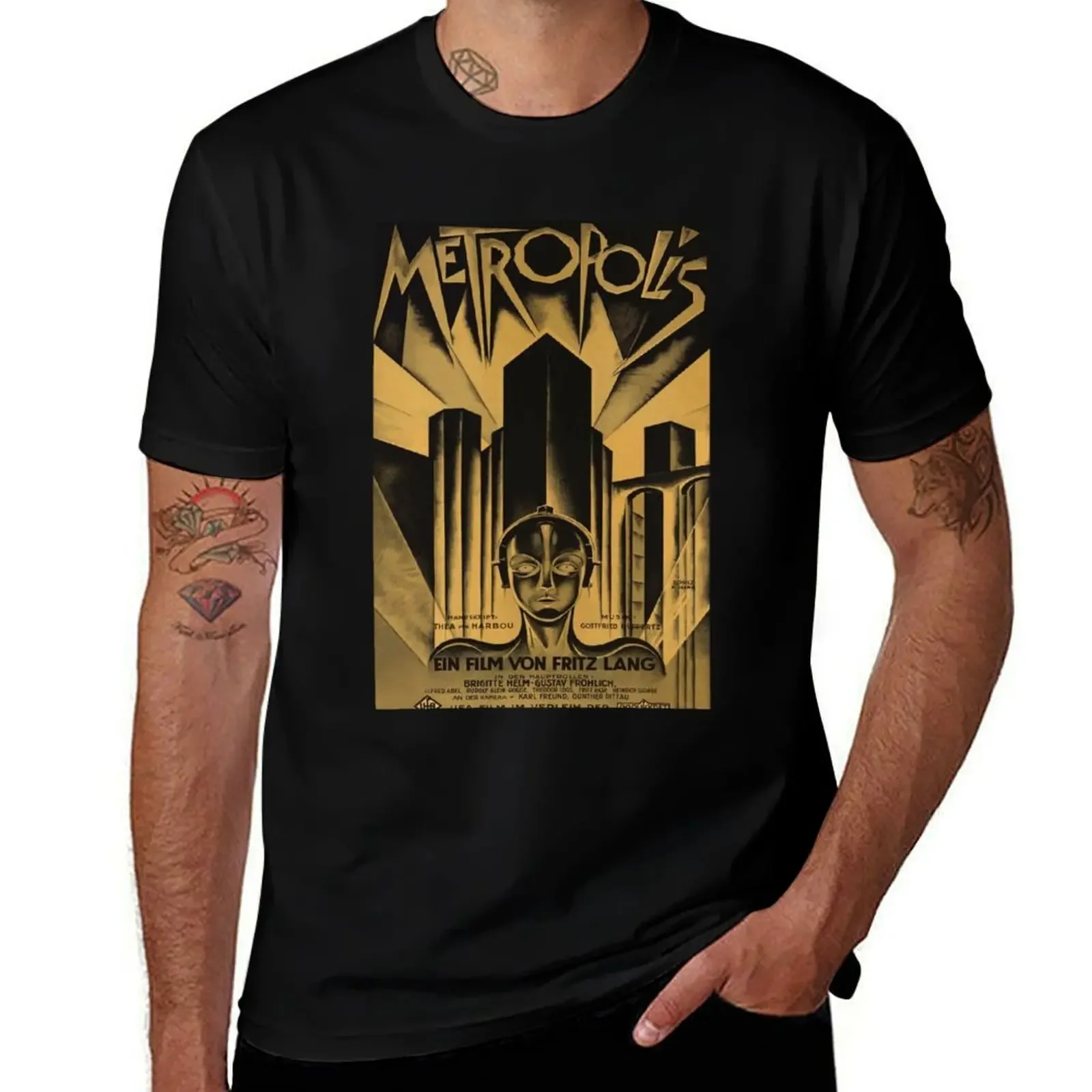 

Metropolis, Fritz Lang, 1926 - vintage movie poster T-Shirt Short sleeve tee Luxury man vintage t shirt men