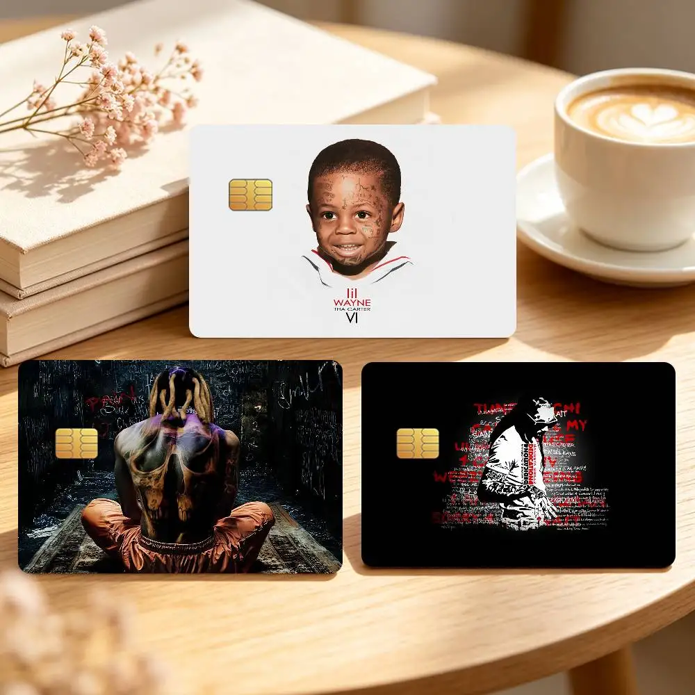 Rapper L-Lil-Wayne Music Credit Card Sticker Waterproof Anti-Scratch 4PCS Bank Debit Traffic Cover Decoration
