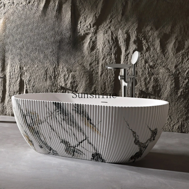 

Italian style, artificial stone, villa free-standing, hotel and homestay natural marble bathtub