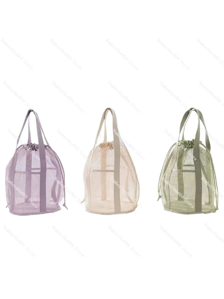 Foldable Leisure Mesh Hollow out Handbag Drawstring Drawstring Pocket Swimming Personal Hygiene Bag Travel