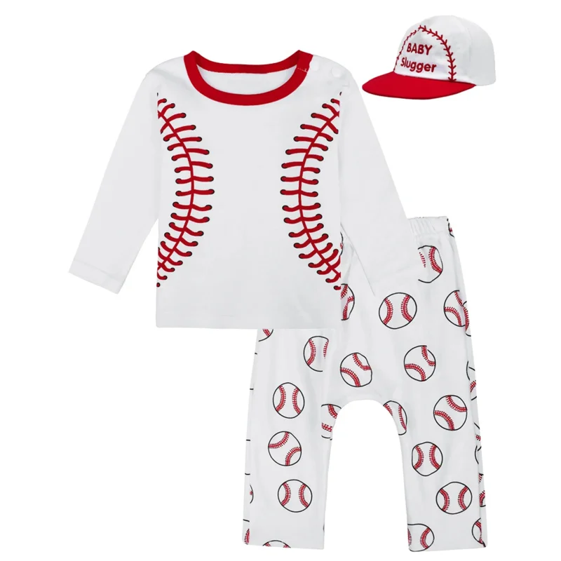 Costumes de baseball pour bébés garçons, tenues de fête cosplay amusantes, ensemble de sport, pantalon long avec chapeau, costume de carnaval et d'Halloween, O, 3 pièces