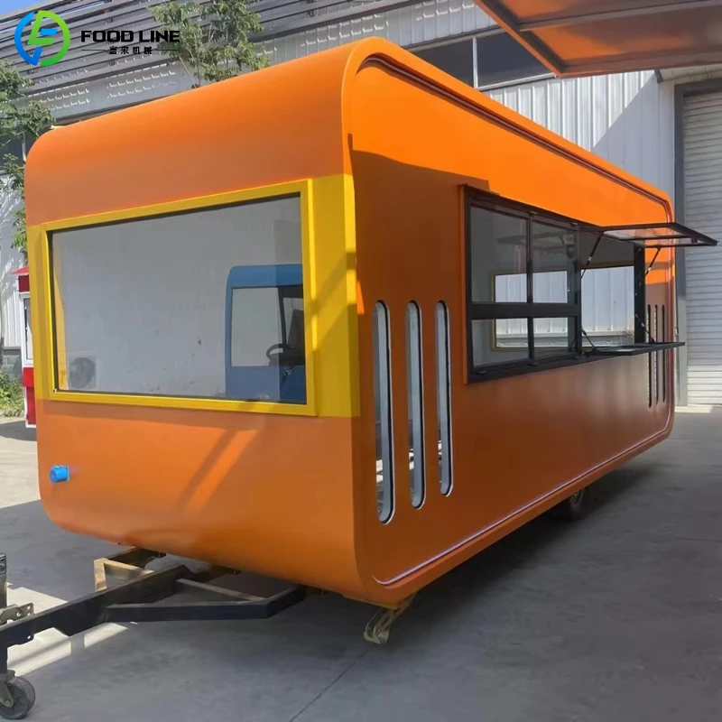 Camión de Comida Móvil Multifuncional Personalizado, Remolque de Comida con Equipamiento de Cocina Completo para Negocios Ambulantes