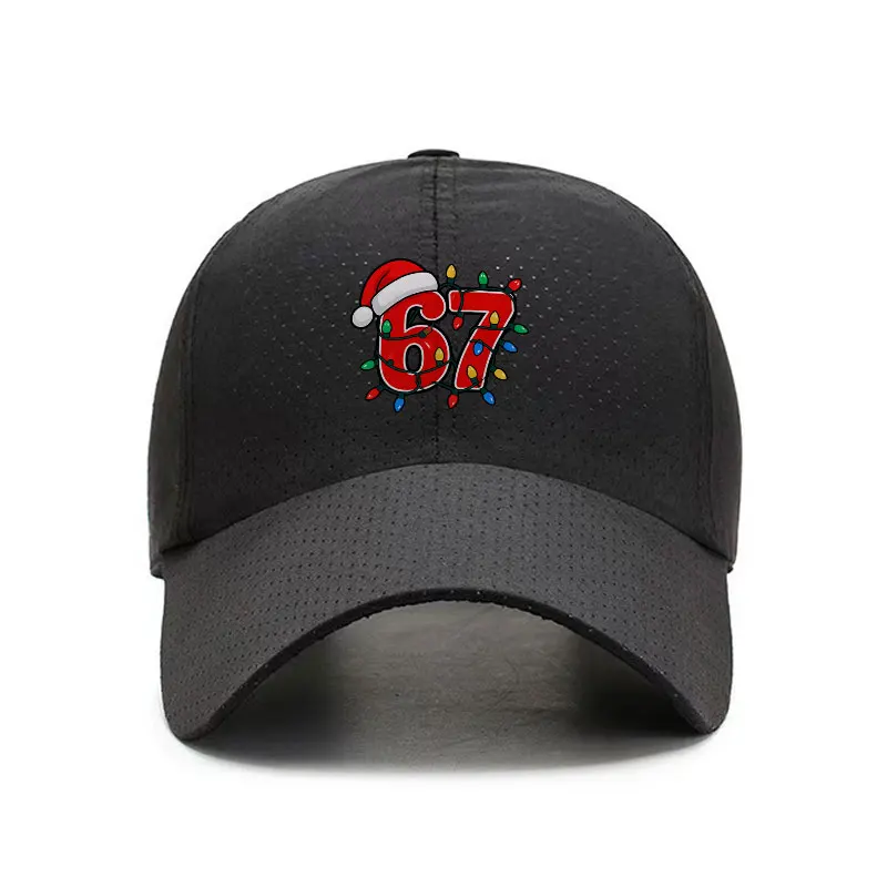 67 Santa Hat String Lights Quick Dry Baseball Cap Lightweight Adjustable Sports Hat for Men Women