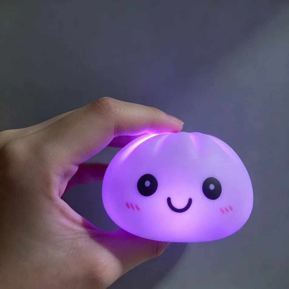 Ästhetisches LED-Brötchen-Nachtlicht, Weiches Silikon-Squishy-Spielzeug, Leuchtende Lebensmittel-Dekoration, Sensorischer Stressabbau, Niedliches Geschenk – Detail 8