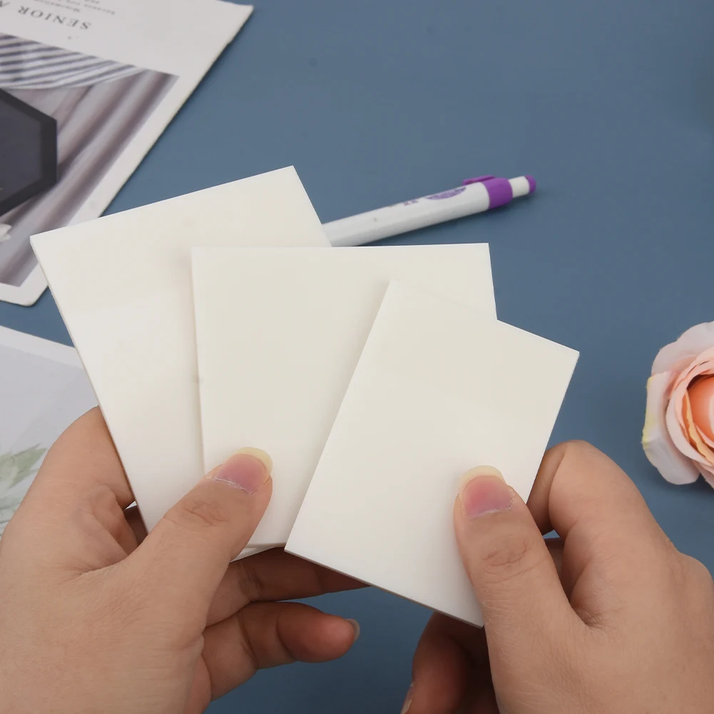 3pcs Reading Reminder Translucent Waterproof Assorted Size Self Stick Planner Note Pads Writable Home Office School Studying