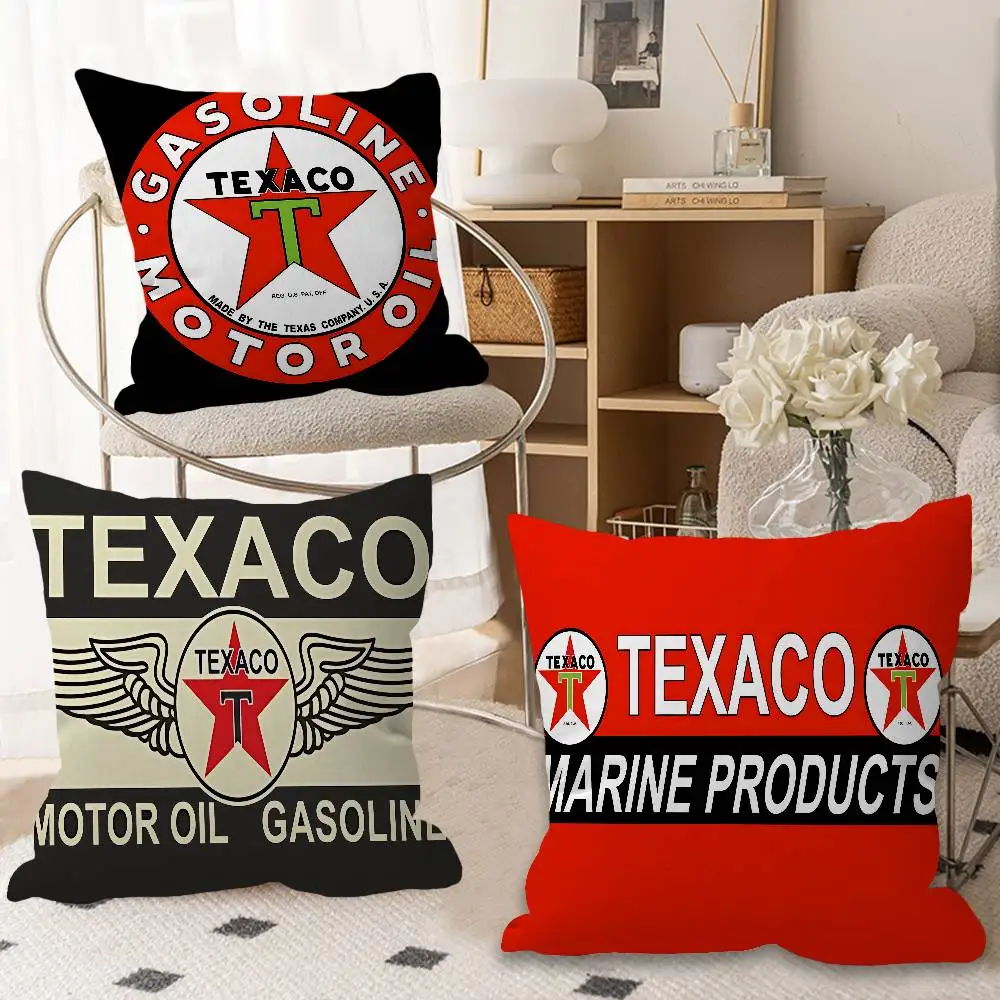 Vintage Texaco Sign Personalized Pillow Cover Kids Bedroom Wild Party Decor Pillowcase Kid Birthday Shower Gift