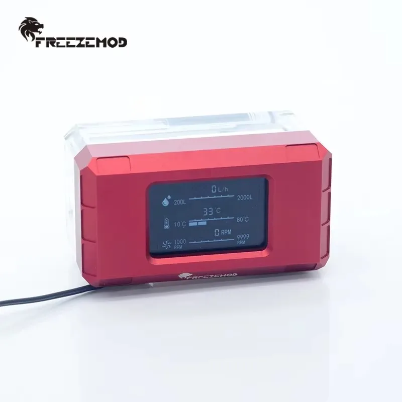 FREEZEMOD PC Water Cooler 2021 New Intelligent Computer Flow Speed LCD Temperature Detection Water Cooler Flow Meter LSJ-ZN