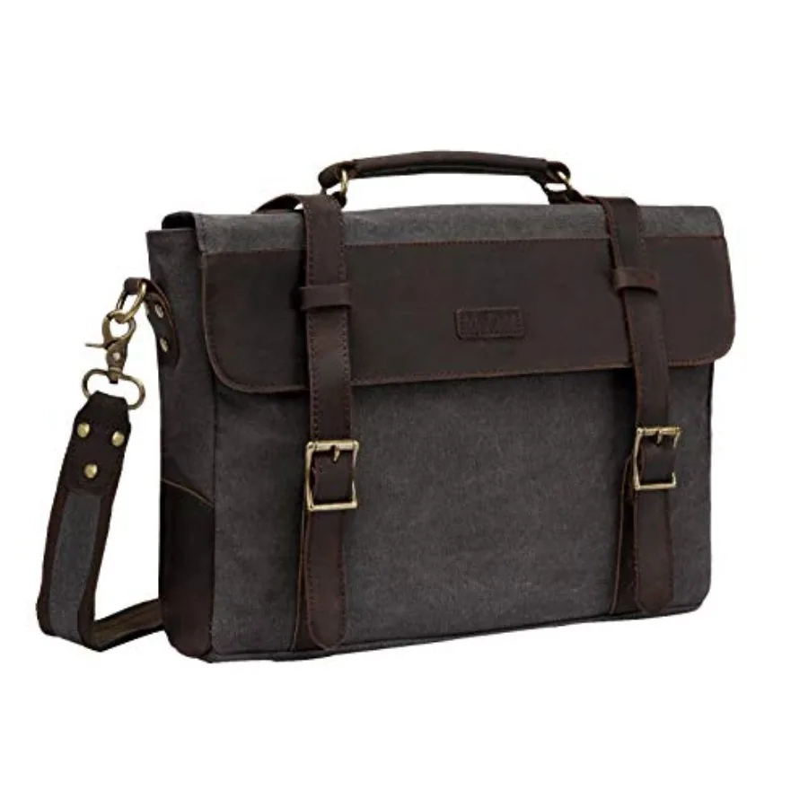 

Messenger Bag for Men, Vintage Canvas Leather Canvas Laptop Satchel Shoulder Bag Business Briefcase