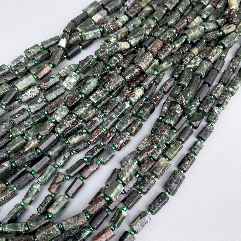 3 Strands Natural Green Seraphinite Nugget Loose Beads Green Gemstone 15