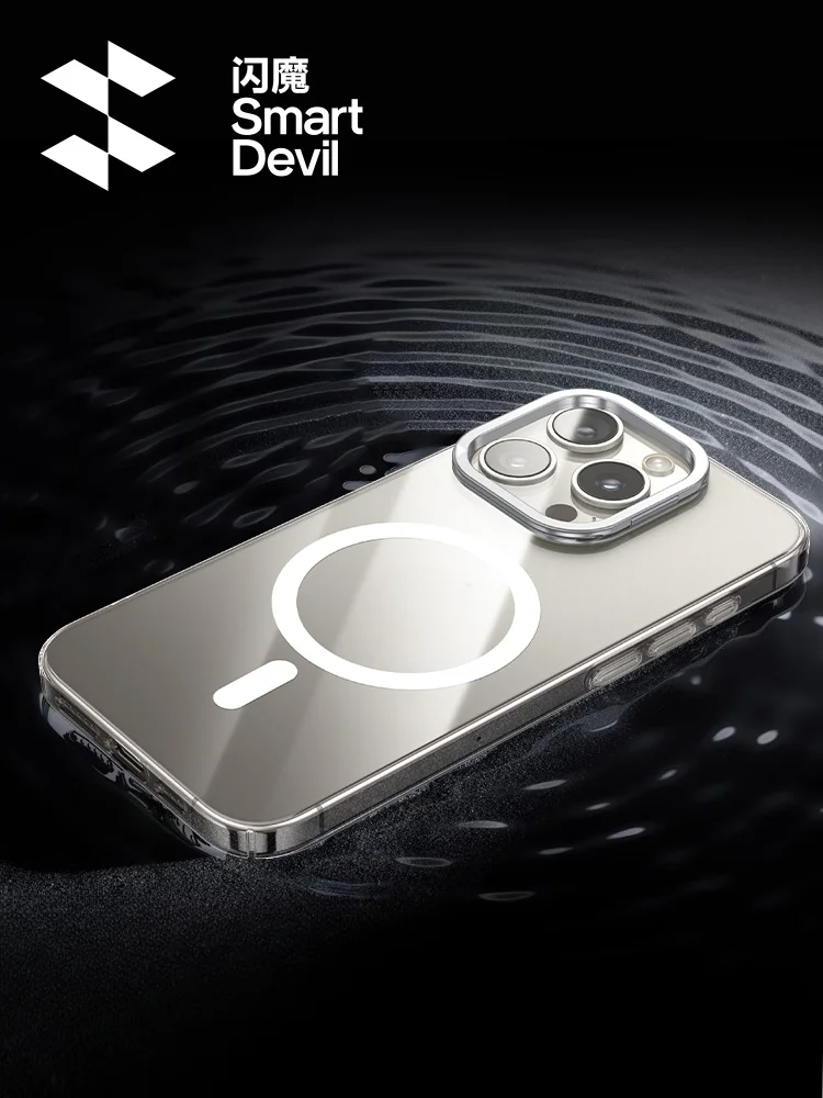 SmartDevil Phone Case with Holder for iPhone 15 Pro Max Lens Stand Cover Magnetic Wireless Charging All-inclusive Phone Case