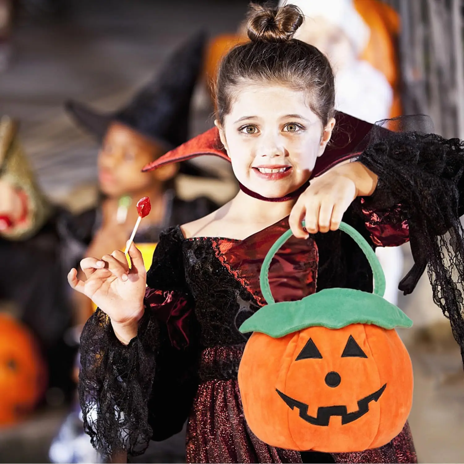 

Halloween Pumpkin Decoration Soft Plush Tote Bag, Festival Children's Candy Gift Bag, Pumpkin Bag, Halloween Party Supplies