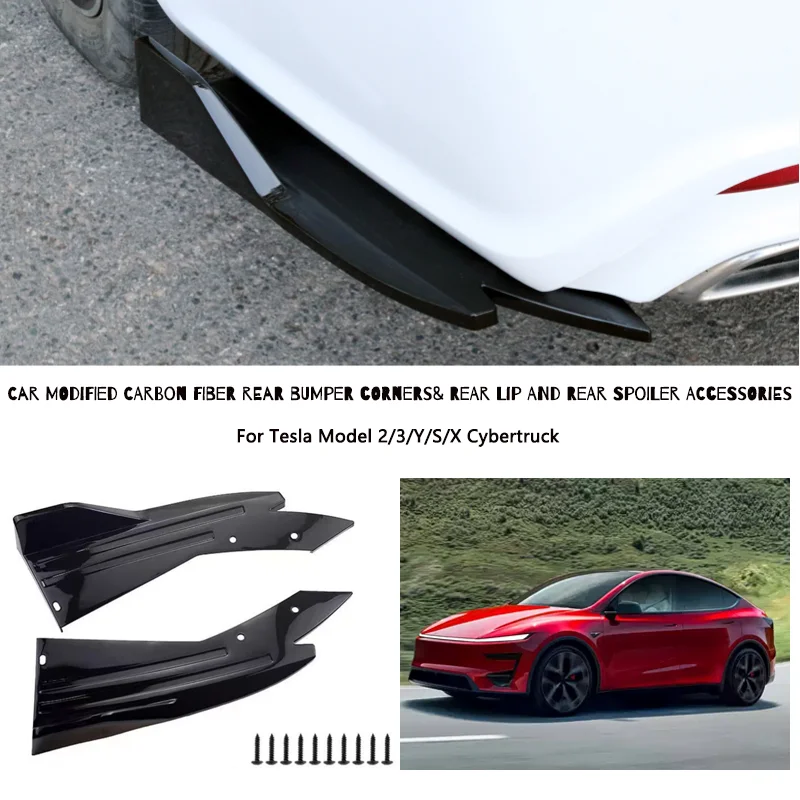 Rear Bumper Lip Diffuser Splitter Canard Protector Front For Tesla Model 2/3/Y/S/X Cybertruck