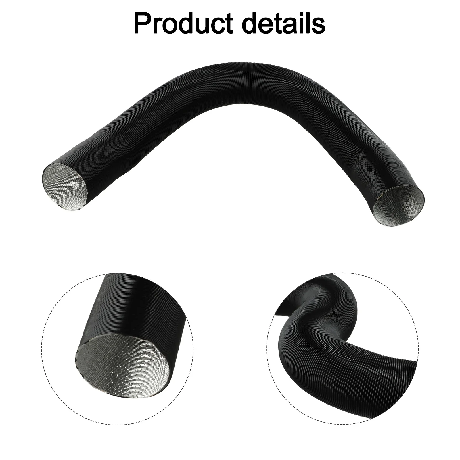 80cm Aluminium Hose Shockproof Heating Pipe Accessories Air Intake Pipe Expandable Functionality Long-lasting Performance