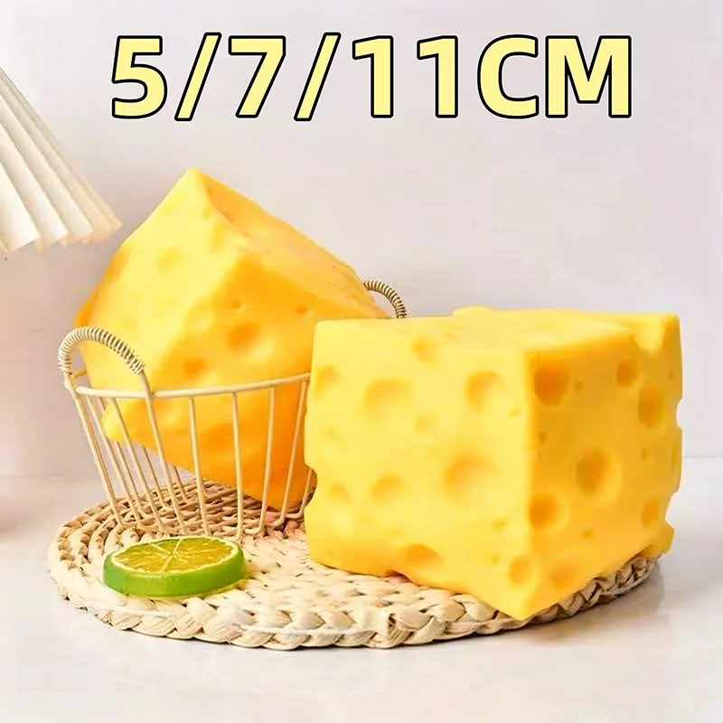 Simulierter Käse Langsam Zurückfederndes Quetsch-Ornament Riesiges Käse-Quetschspielzeug Sensorisches Anti-Stress Käsewürfel-Ball S/M/L Mehrere Größen – Detail 1