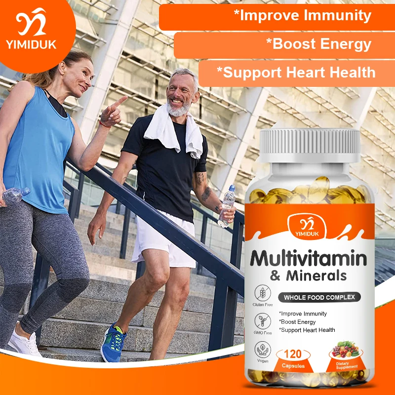 Multivitamin Capsules with Vitamins & Minerals for Energy Brain Heart Skin Eye Health Immune Support for Women & Men