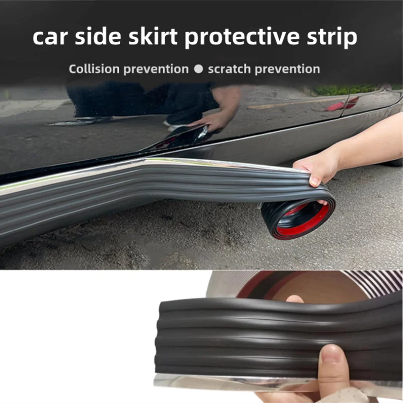 Universal Car Door/Side Skirts Protector Rubber Body Edge Guard Decals Anti-Scratch Anti-Collision Decorative Protection Sticker