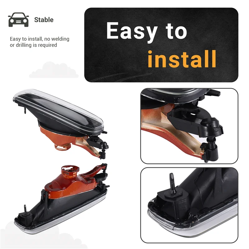 

1 Pair Fog Light Left Right Fog Lights Driving Lamps Cover For-BMW 3 Series E46 4 Door 1999 2000 2001 LED Car Day Light