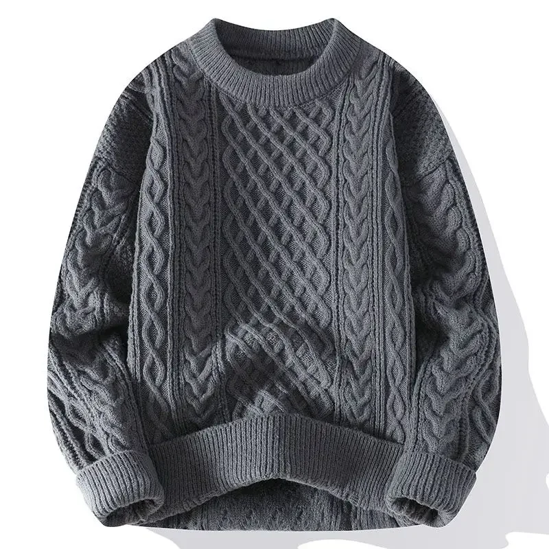 2024 autunno inverno nuovo maglione uomo tinta unita pullover lavorati a maglia Mens O collo allentato maglione lavorato a maglia Casual pullover caldi uomo top