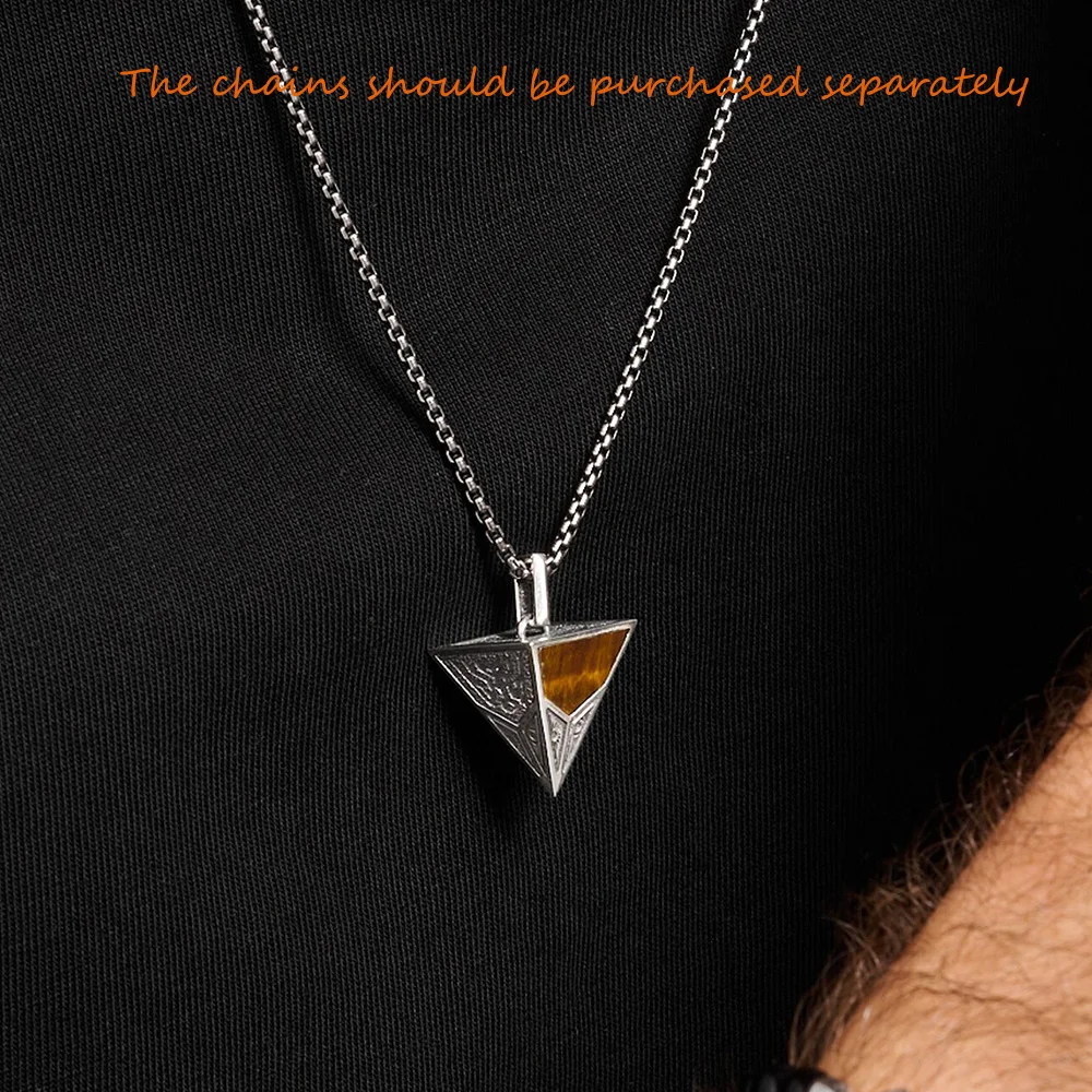 Pyramid Pendulum Triangle Pendant Brand New 925 Sterling Silver Vintage Jewelry Accessories Gift For Men Woman