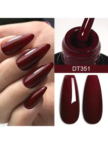 MEET ACROSS 7ml Wine Red Gel Nail Polish Long-Lasting French Style Gel Nail Supplies For Manicure DIY Design Nail Art Varnish