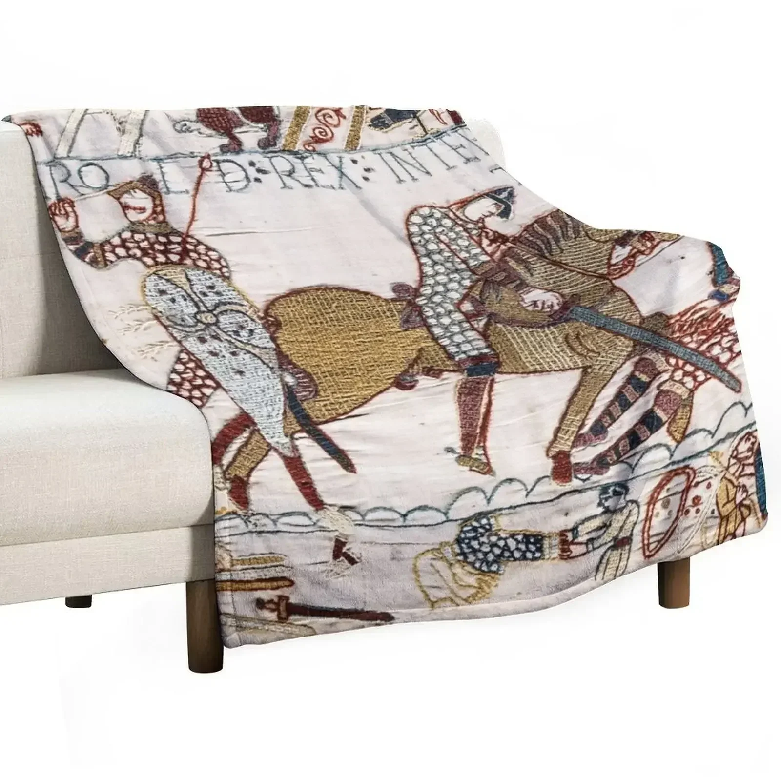 

THE BAYEUX TAPESTRY ,The Death of King Harold at Battle of Hastings. Throw Blanket Luxury Thicken for sofa Plush Blankets