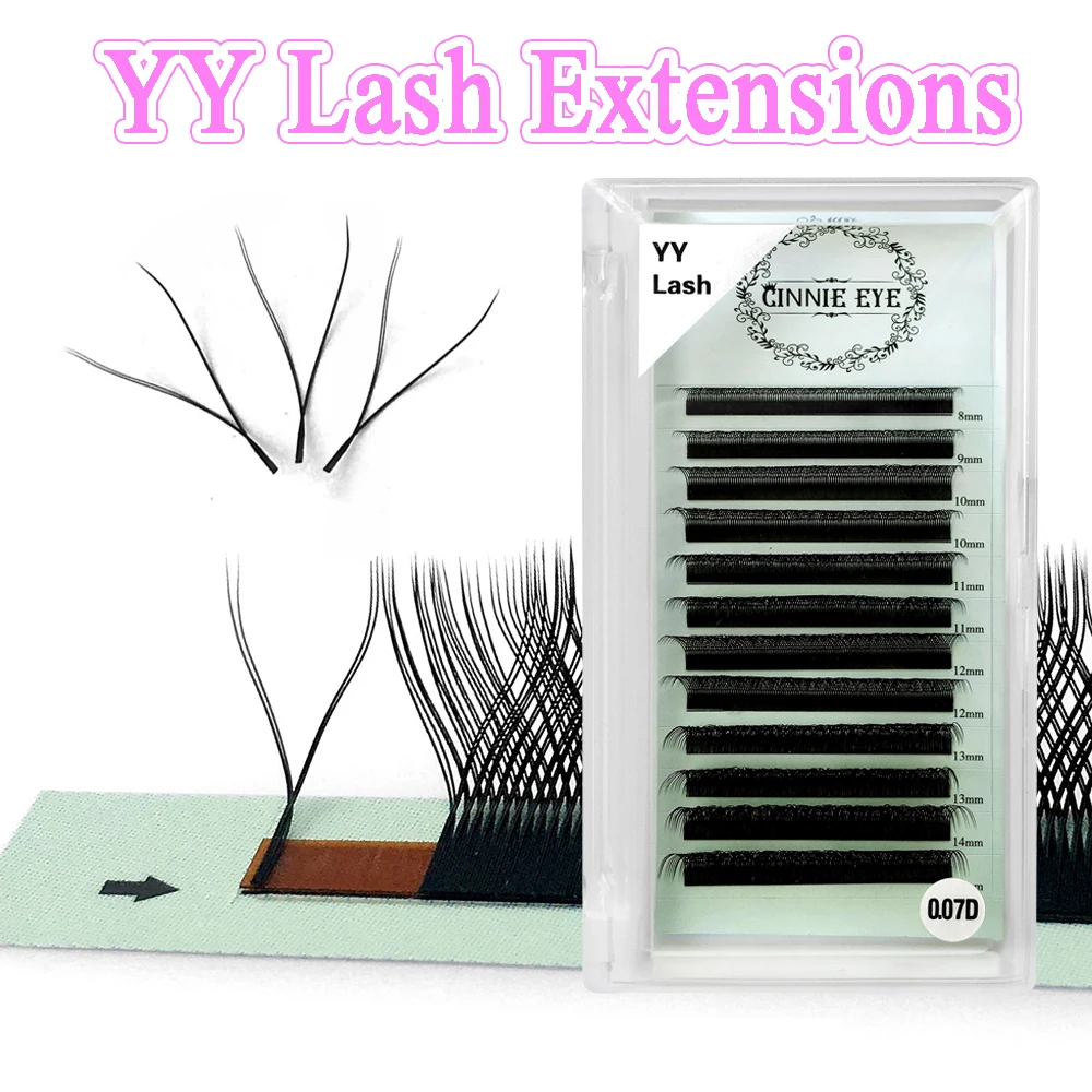 YY Eyelash L Curl 2D Y False Lash Extensions C/D/CC Ready Made Lashes Supplies Fast Fanning Volume Fake Mink Eyelash Bundles 7mm