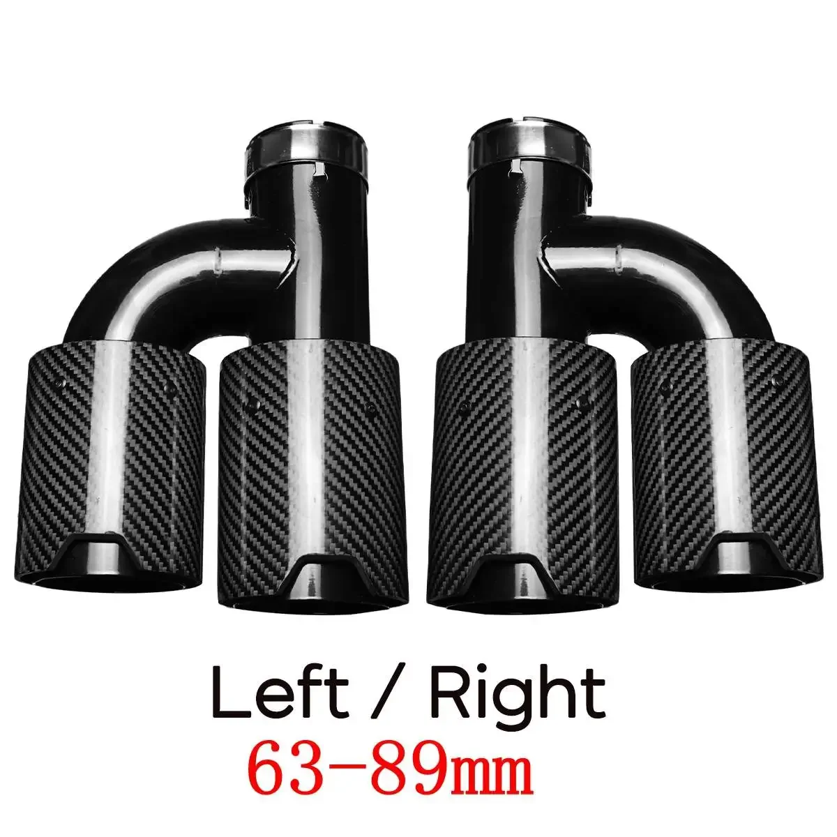 63mm - 89mm Carbon Fibre Car Exhaust Pipe Muffler 2.5