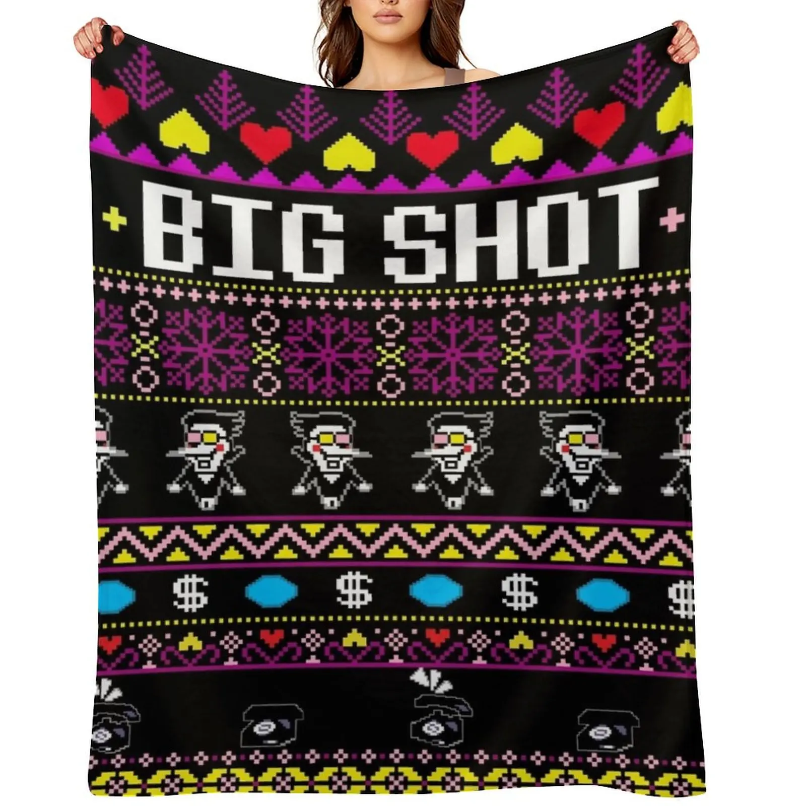 

Spamton's BIG SHOT Kromer Krismas Throw Blanket Soft Beds Decorative Throw Designers Cute Plaid Blankets