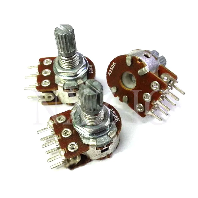 1 Stuks 3/6 Pin Klasse Een Potentiometer, Gemaakt In Taiwan, Single/Dual Pcb, Voet Weerstandswaarde, A 10K A 25K A 50K A 100K A 250K A 500K A 1M