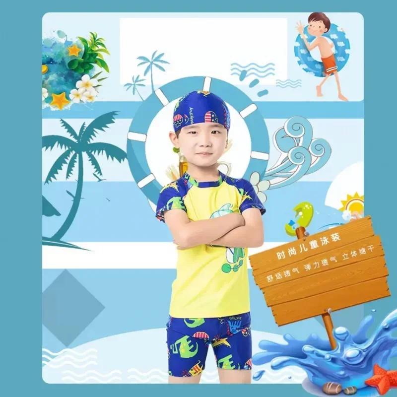 New children's swimwear for boys and girls, beach two-piece quick-dry professional swimsuit for older children