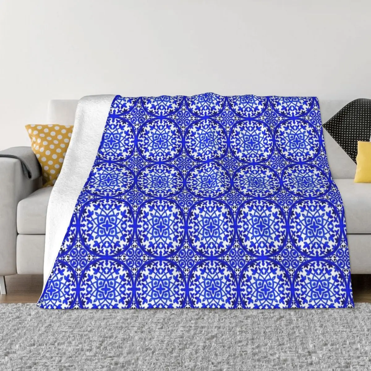 

Portuguese azulejo tiles. Throw Blanket Decorative Throw Blanket Heavy Blanket furry Soft Big Blanket