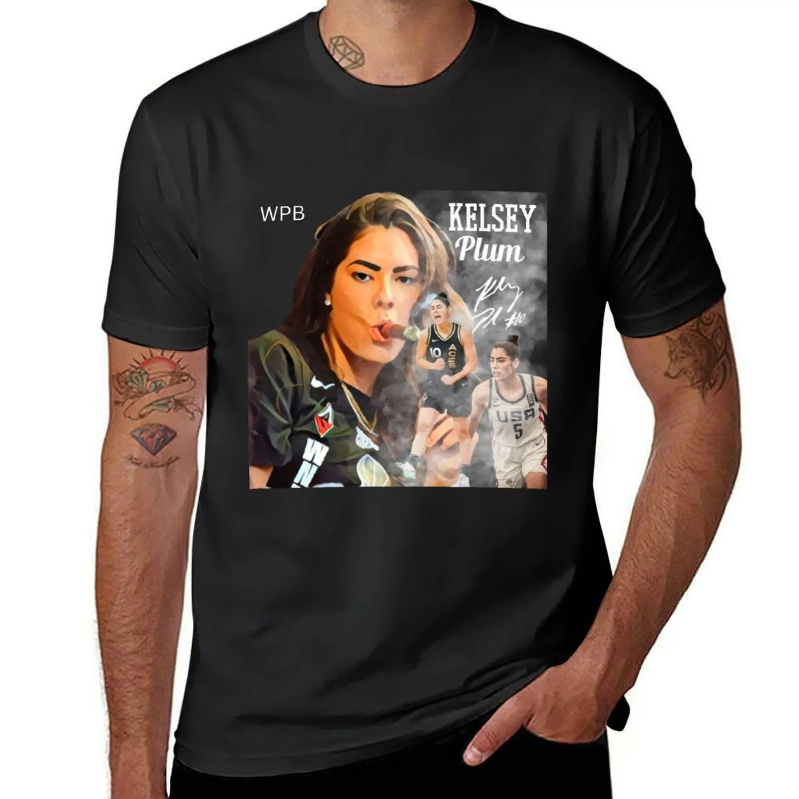 Smoking Kelsey Plum T-Shirt T-Shirt summer tops cute clothes mens graphic t-shirts funny