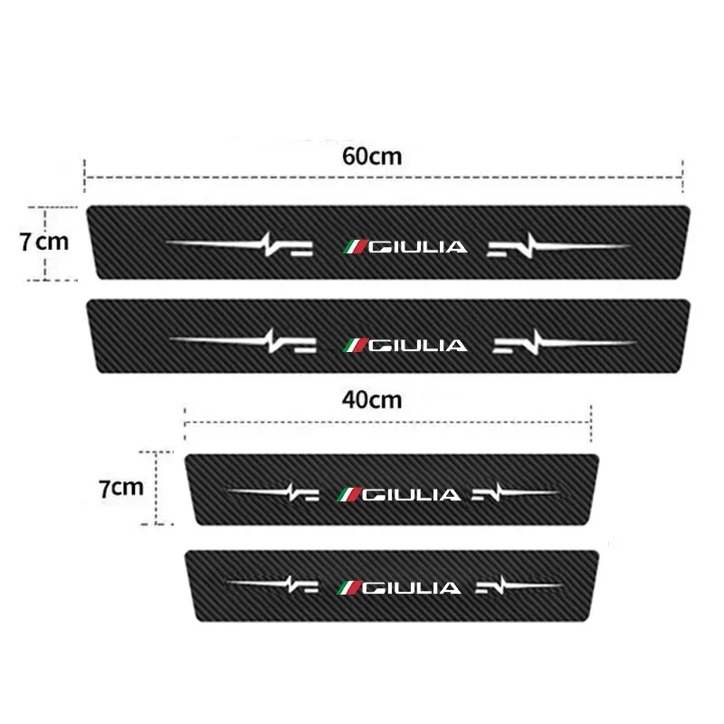 Car Trunk Door Sill Trim Anti Kick Stickers for Alfa Romeo GIULIA Logo Threshold Protective Decals Bumper Strip Tape Decor