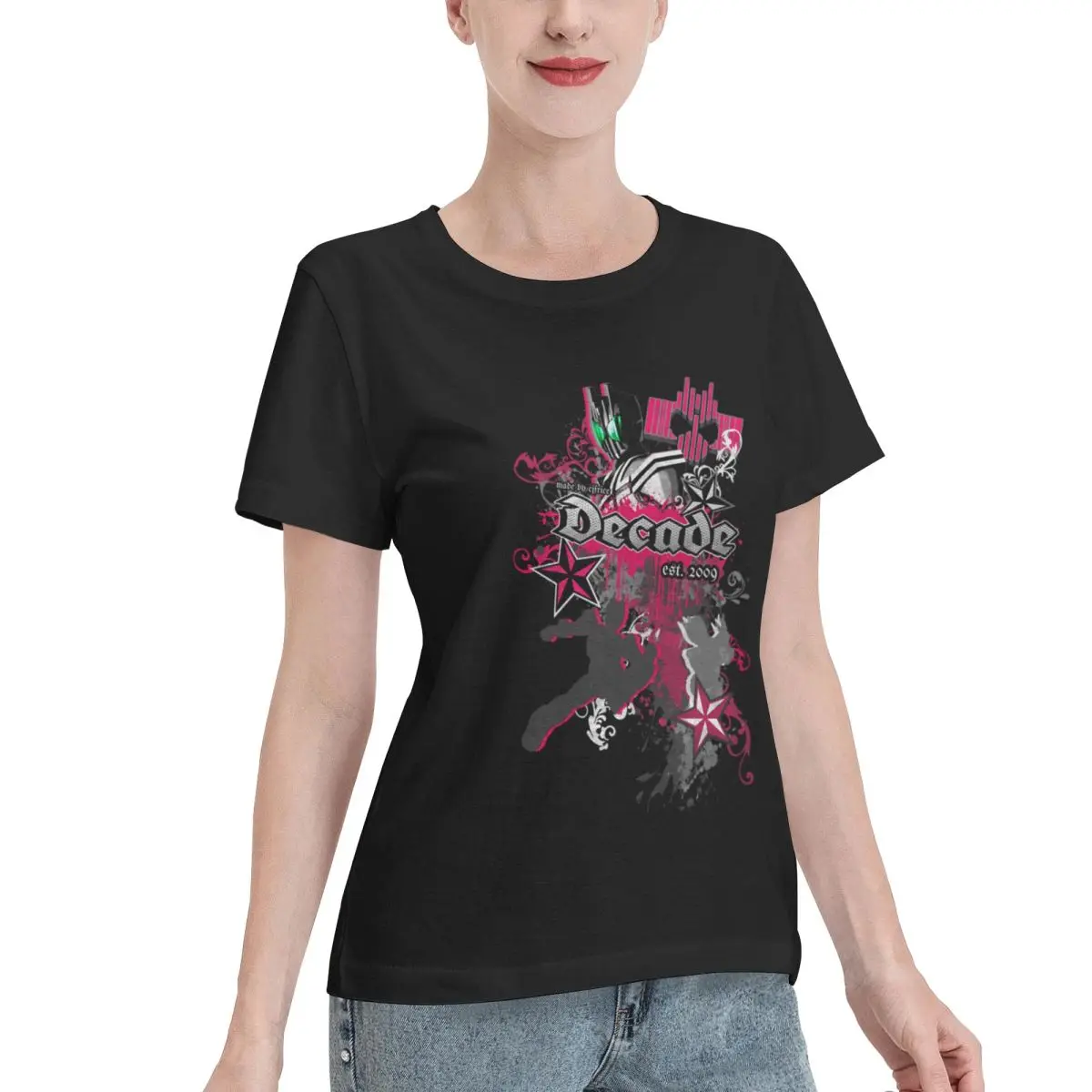 High Quality Kamen Rider Decade Street Style Design Oversized Women's T-shirt Relaxed Style Home Casual Tee