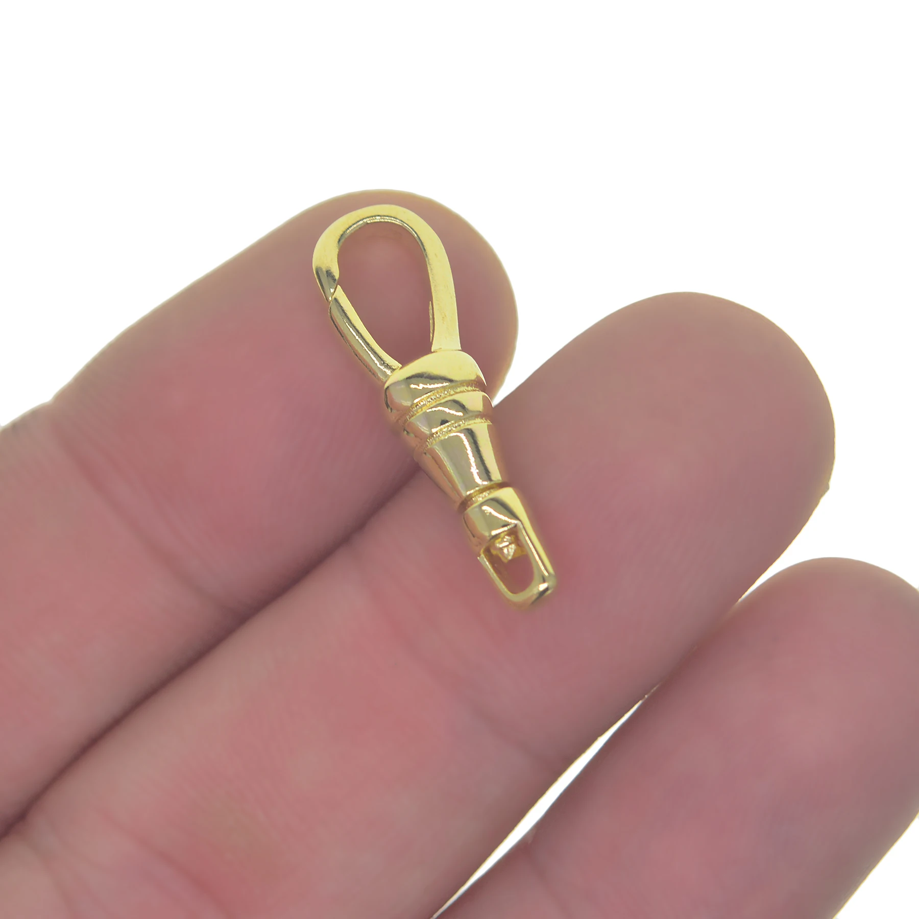 10 pcs 1inch 26mm Gold PLT Korea small Solid Brass Pocket Watch Swivel Clip Chain spring Snap Hook Buckle  DIY Acc