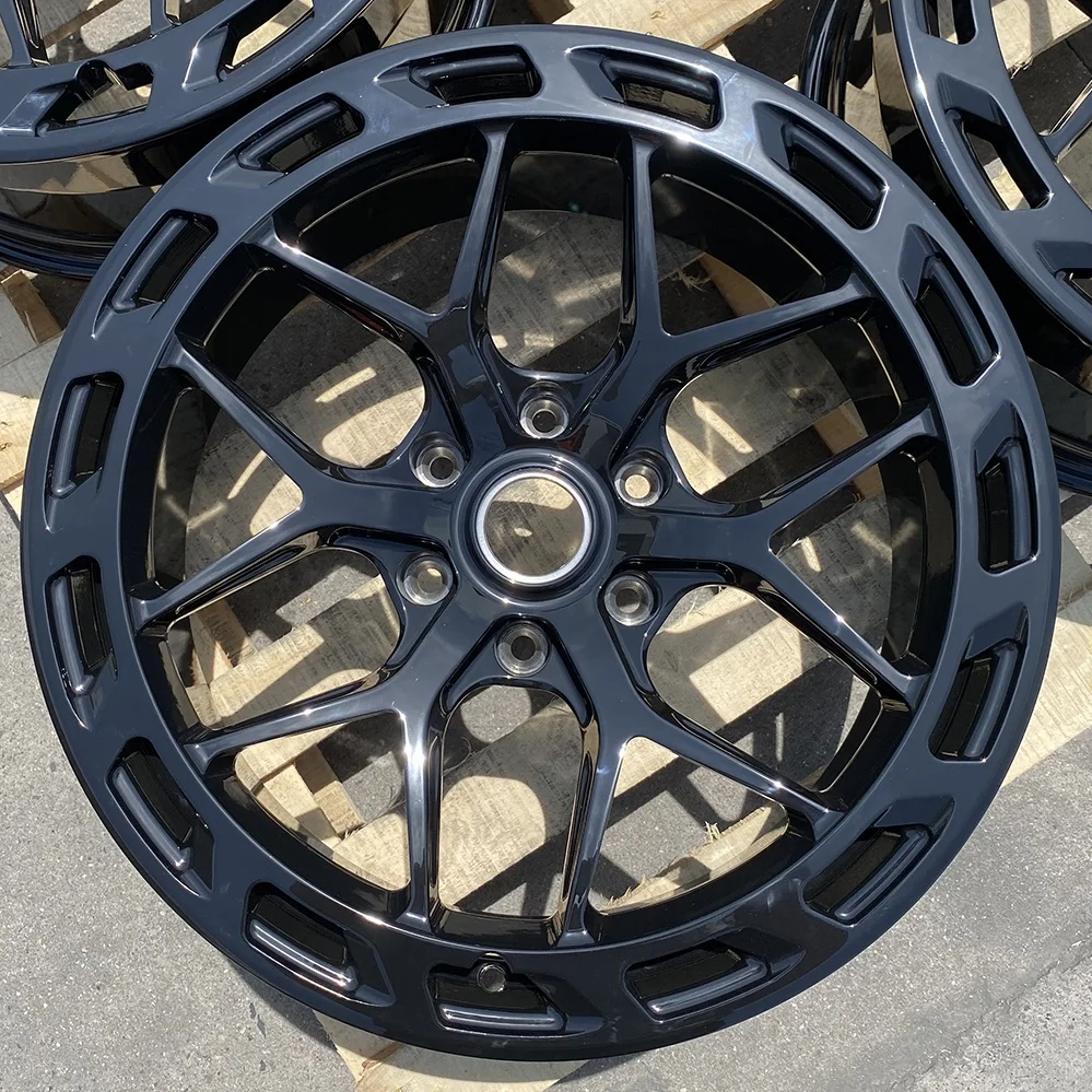 Llantas de aleación de aluminio monobloque personalizadas 19 21 22 pulgadas rueda de coche forjada negra brillante 6x139,7 ruedas de coche de pasajeros