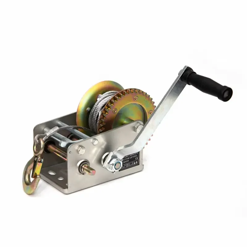 2026 Manual Winch Expert 2500LBS Small Manual Hand Winch Trailer Winch with Cable Wire Rope for Boat with 2 Speed