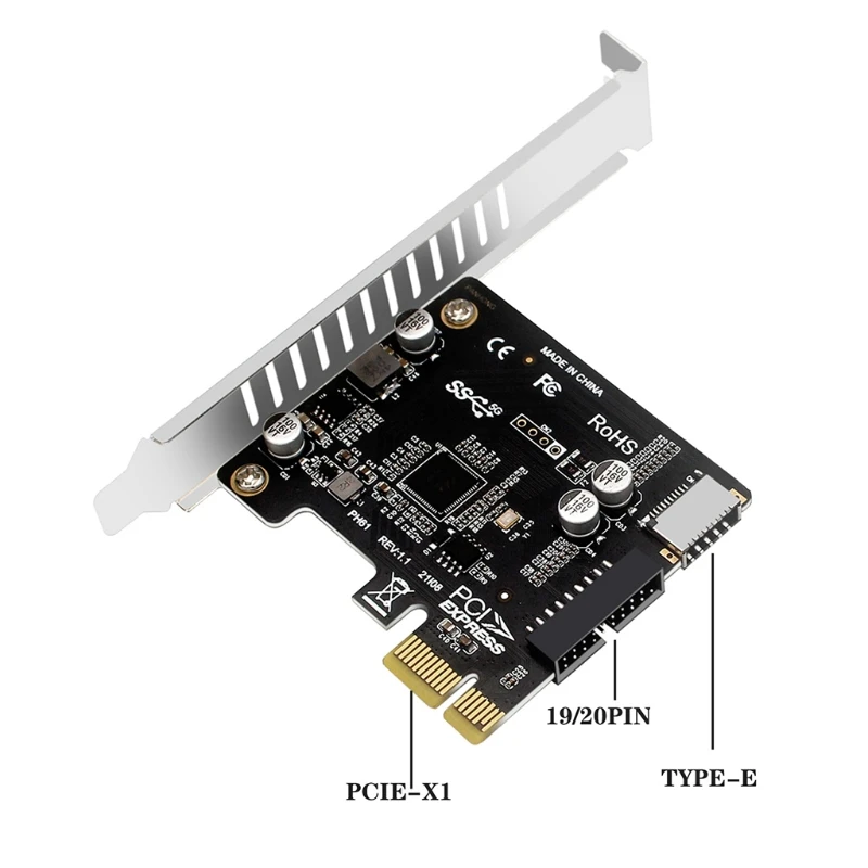 PCI Express Card Type-E Expansion Card PCI-E To USB3.0 (19/20 pin) Converter Card pcie Type-E Front Panel Type-C Expansion Card