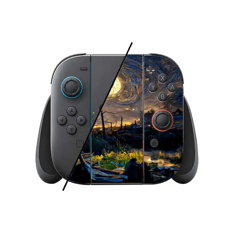 Oil painting of the starry sky world Pattern switch game console skin protection film