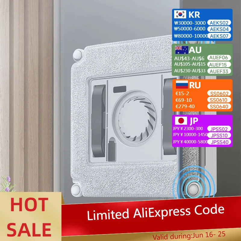 مكنسة كهربائية للنافذة الروبوتية WD8، رذاذ الماء المزدوج، مستشعر الليزر، تنظيف جدار زجاجي للمنزل الذكي، تطبيق وجهاز تحكم عن بعد