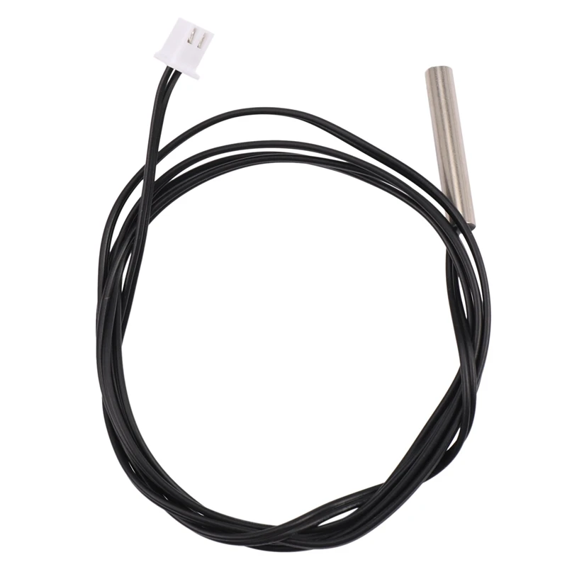 Top Deals 10Pcs 1 Meter Waterproof Temperature Sensor Probe, Stainless Steel 10K 3950 NTC Thermistor Probe, Black&Silver