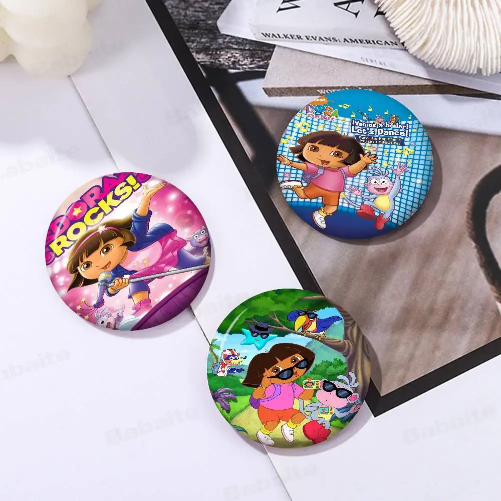 

Dora The Explorer Anime Button Pin Handmade Brooch for Clothes Cartoon Badge Backpack Decoration Jewelry Accessories