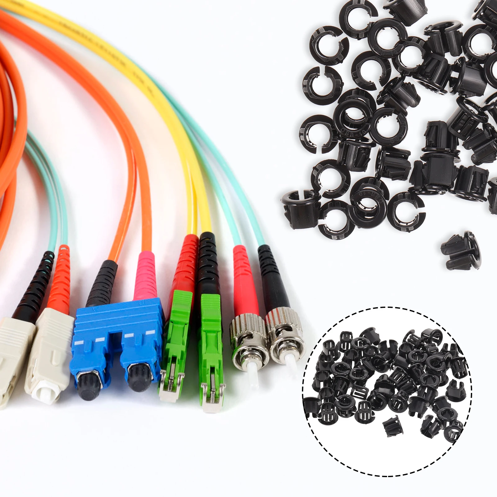 

50pcs Snap Cable Mounting Grommets PA66 Wire Clamps Round Hole Plug Hose Grommet Easy Install Hardware