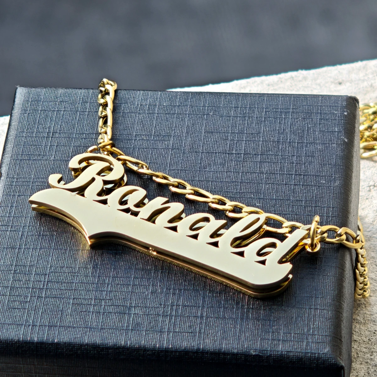 Custom Stainless Steel Jewelry Double-Layer 3D Nameplate Charm Women's Jewelry Christmas Anniversary Banquet Party Gift Jewelry