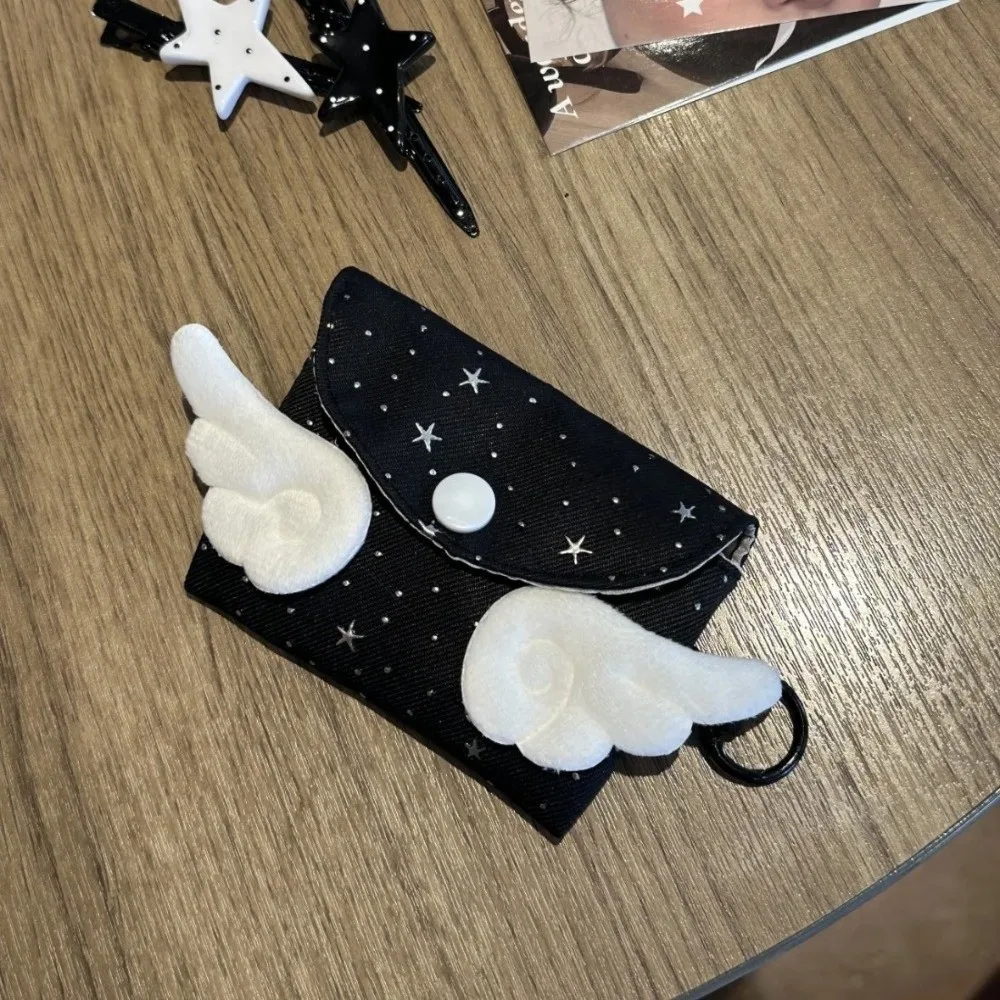 Sweet Star Angel Wings Clutch Mini Portable Cosmetic Storage Pouch Card Wallet for Girls