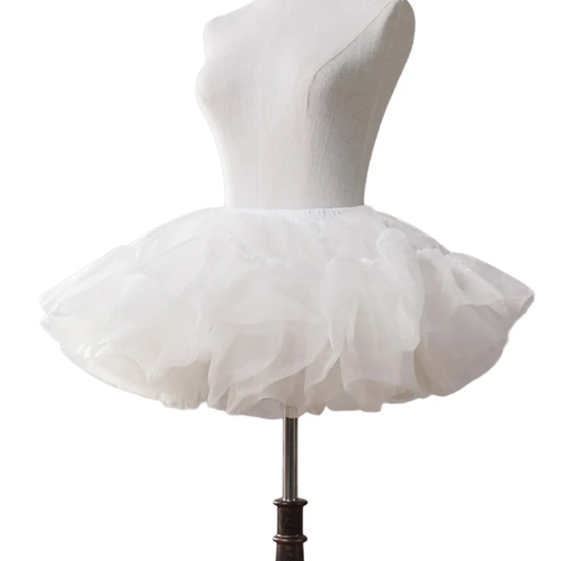 Feminino 1950s tutus tule petticoat 6 camada babados bolha inchado saia underskirt meia deslizamento vestido para festa