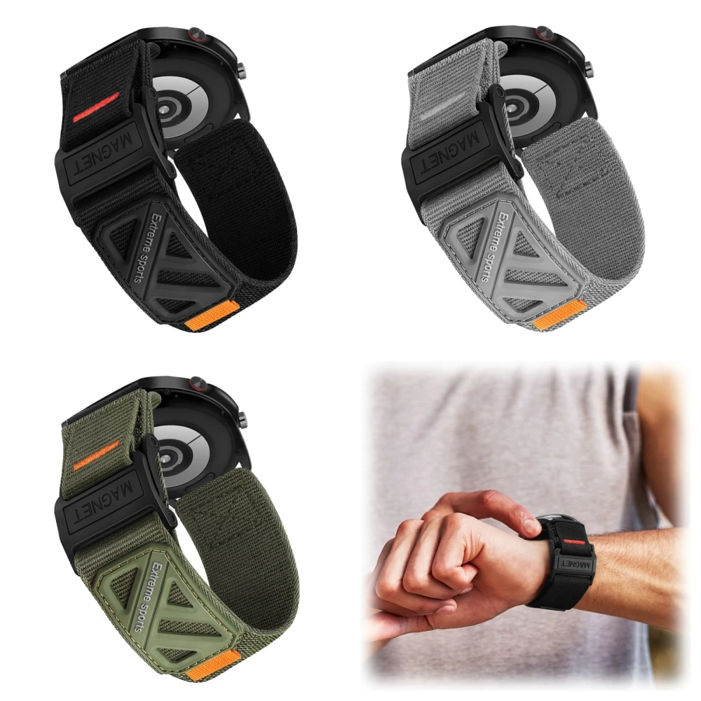 Magnetic Buckle Nylon Strap 20mm 22mm Universal Replacement Strap Sports Models Quick Release Outdoor Strap Accessories