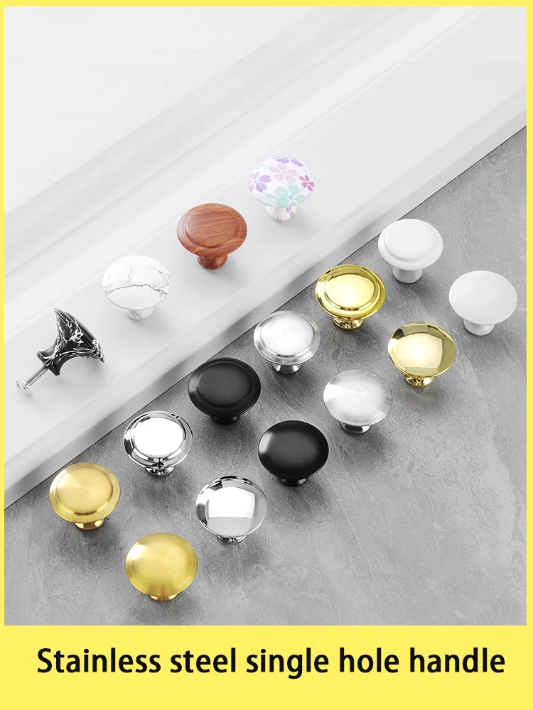 

Stainless Steel Handle Modern Single Hole Small Handle Bedside Drawer Wardrobe Cabinet Furniture Door Home Hardware Round Handle