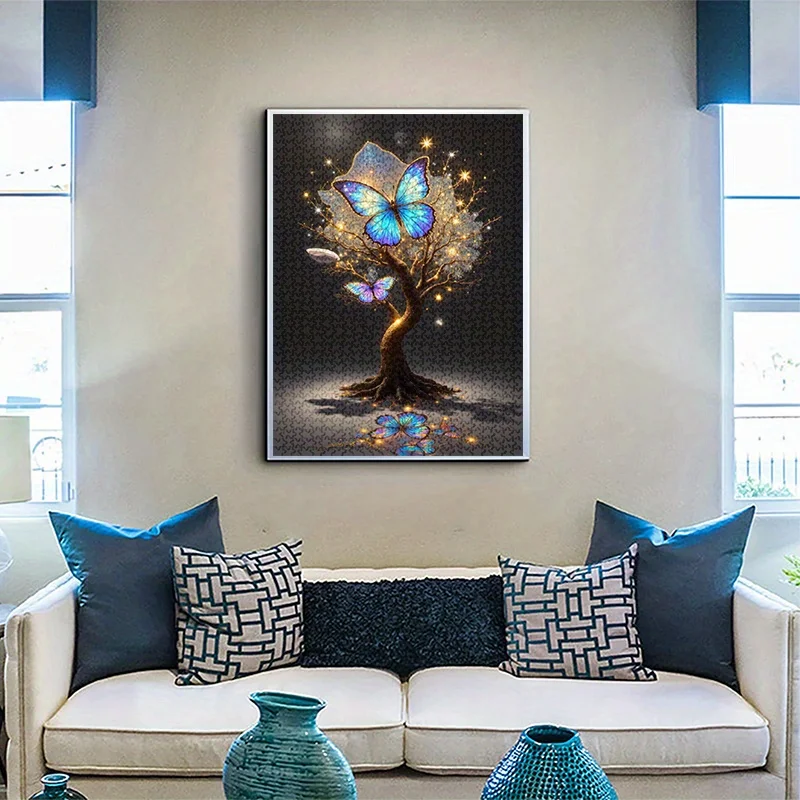 蝶の木の紙パズル 1000ピース 大型パズルおもちゃ 大人向けゲーム ギフト 家族向けインタラクティブゲーム パズル 装飾的な脳トレ