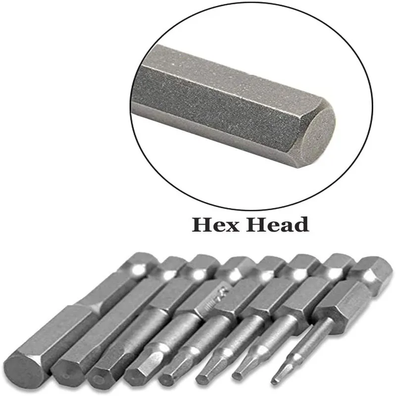 Hex Screwdriver Set S2 Steel H1.5-8 Inner Hexagon Head 1/4‘’ Shank Magnetic Electric Drill Screw Driver Bit Hand Repair Tools